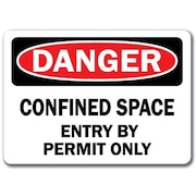 SIGNMISSION Danger-Confined Space Entry By Permit Only-10in x 14in OSHA, DS-Confined Space Entry By Permit Only DS-Confined Space Entry By Permit Only